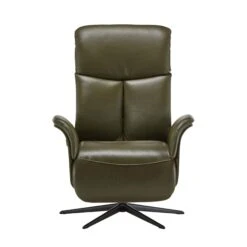 Kasava Green Semi Aniline Leather Power Recliner Chair