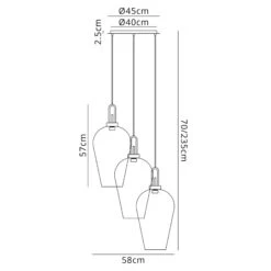 Hectar Pewter & Smoked Fade Glass 3 Light Pendant -Housing Units Furniture Store 9302daada23c4cb8f314da00f14fcd58 1