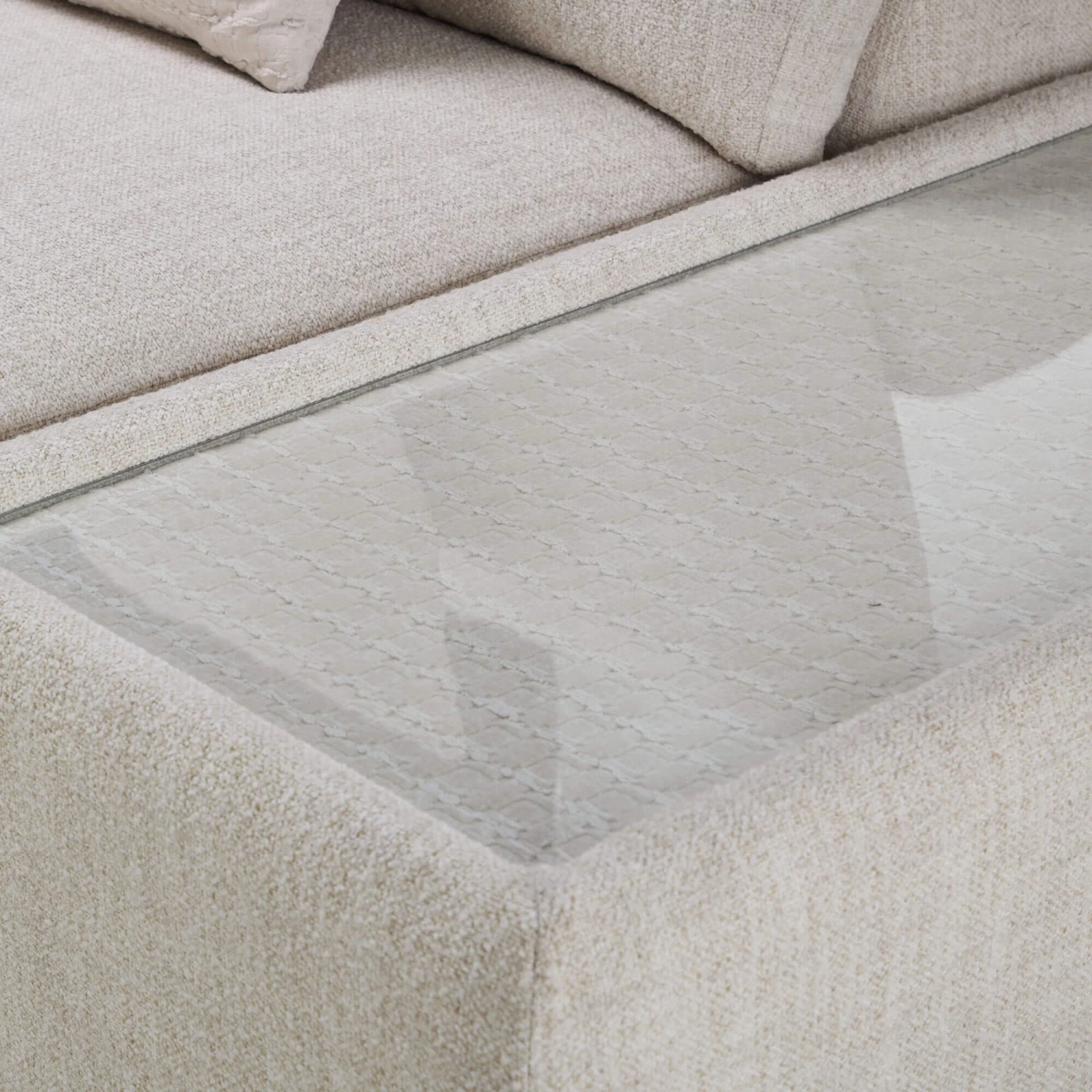 Naxos Large Tyne Natural Fabric Open End Left Arm Corner Group With Rectangular Table & Footstool 6 Naxos Large Tyne Natural Fabric Open End Left Arm Corner Group With Rectangular Table & Footstool - Image 6