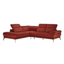 Natuzzi Editions Dado Rust Fabric Corner Chaise Sofa
