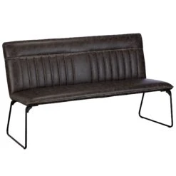 Clarence Grey Faux Leather Dining Bench