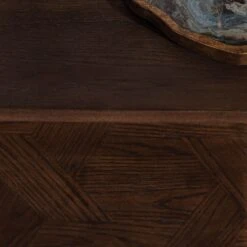 Olivia James Hemingway Mahogany Oak & Gold 2 Door Sideboard -Housing Units Furniture Store 93e517f9f90a66f725eb9a911228df4f