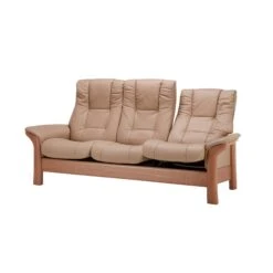 Stressless Windsor High-Back 3 Seater Recliner Sofa In Paloma Beige & Oak -Housing Units Furniture Store 948a6241e1ad531ae76b56f4bb346b40