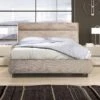Orvieto Beige Fabric Kingsize Ottoman Bed Frame