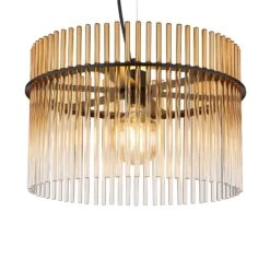 Icelle Matt Black & Amber Fade Glass Rods 1 Light Pendant -Housing Units Furniture Store 958a891f2d8db07e2ed16fe2f8be6b96