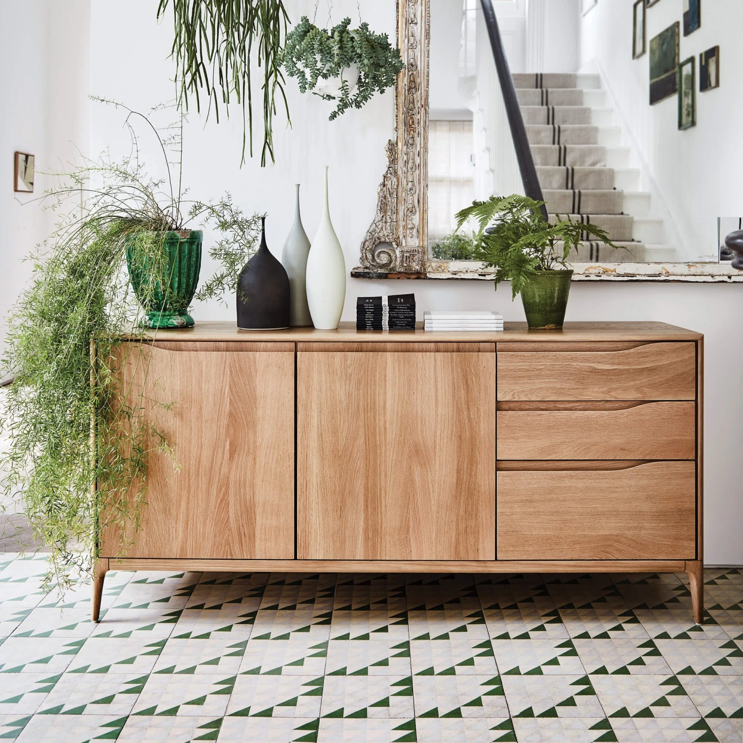 Ercol Romana Solid Oak Large 2 Door 3 Drawer Sideboard 1 Ercol Romana Solid Oak Large 2 Door 3 Drawer Sideboard