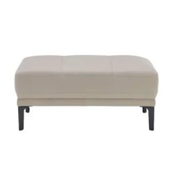 Natuzzi Editions Toledo Greige Large Leather Ottoman