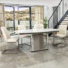 Fidenza 200cm Extending Dining Table With 4 Capri Faux Leather Dining Chairs