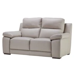 Chiara Grey Leather 2 Seater Sofa