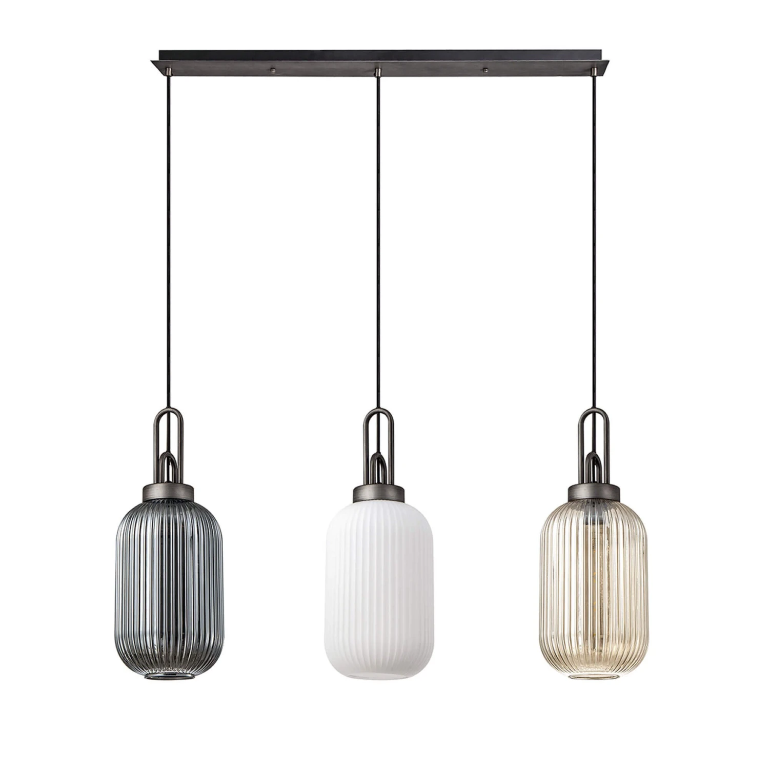 Hectar Aged Pewter 3 Light Bar Pendant 2 Hectar Aged Pewter 3 Light Bar Pendant - Image 2