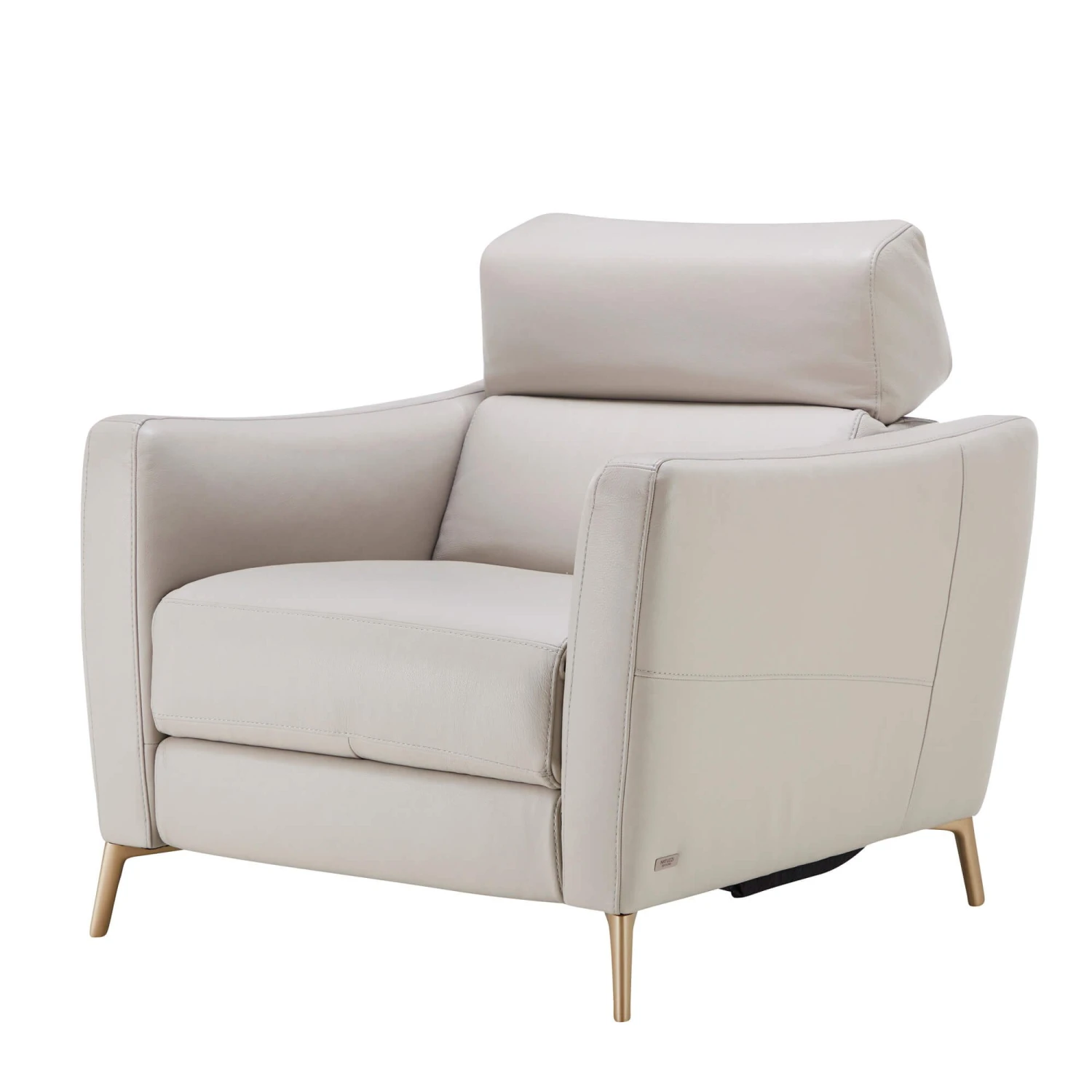 Natuzzi Greg Greige Leather Electric Recliner Armchair 2 Natuzzi Greg Greige Leather Electric Recliner Armchair - Image 2