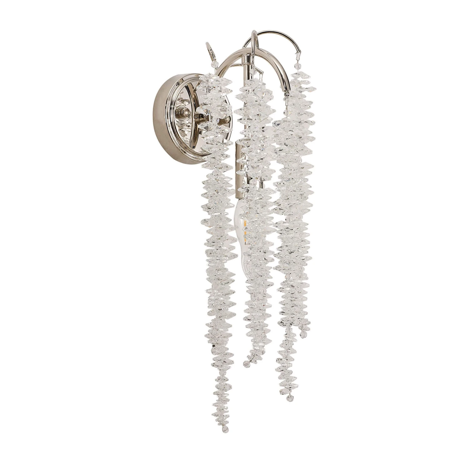 Wisteria Polished Nickel & Crystal Wall Lamp 1 Wisteria Polished Nickel & Crystal Wall Lamp