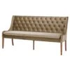 Jacob 200cm Taupe Velvet Button Back Bench