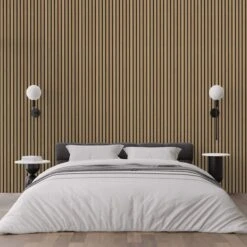 Natural Oak Acoustic Decorative Wall Slat Panel -Housing Units Furniture Store 98b8723656299fabcd397e544cfe0cb3