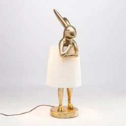 Gold Modest Rabbit 68cm Table Lamp With White Shade -Housing Units Furniture Store 98f23f400be4f8a2526759368ef34748 1