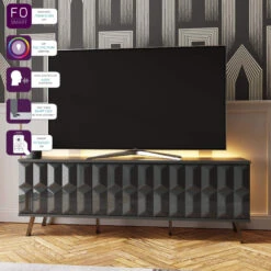 Frank Olsen Elevate Grey LED And Intelligent Eye TV Unit -Housing Units Furniture Store 98fdedb396c46148d4436d6fdb3cf583