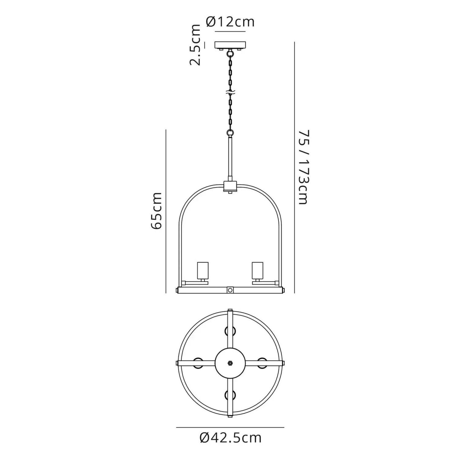 Lozan Pewter 4 Light Pendant 6 Lozan Pewter 4 Light Pendant - Image 6