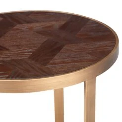 Olivia James Hemingway Mahogany Oak & Gold Nest Of 2 Side Tables -Housing Units Furniture Store 9a54ec17fe28178b61f57dfae5e2b764