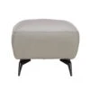 Lariano Light Grey Leather Ottoman