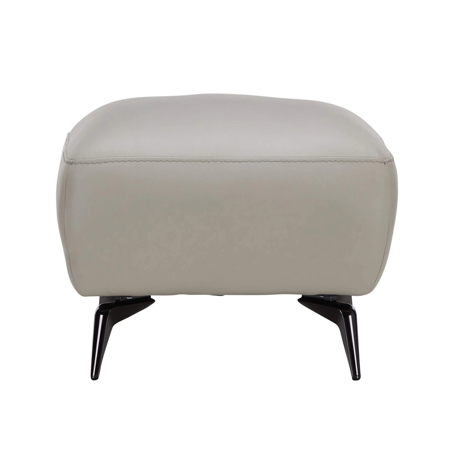 Lariano Light Grey Leather Ottoman 1 Lariano Light Grey Leather Ottoman