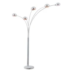 Lounge Chrome 5 Arm LED Floor Lamp