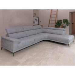 Casper Grey Fabric Corner Sofa (Right)