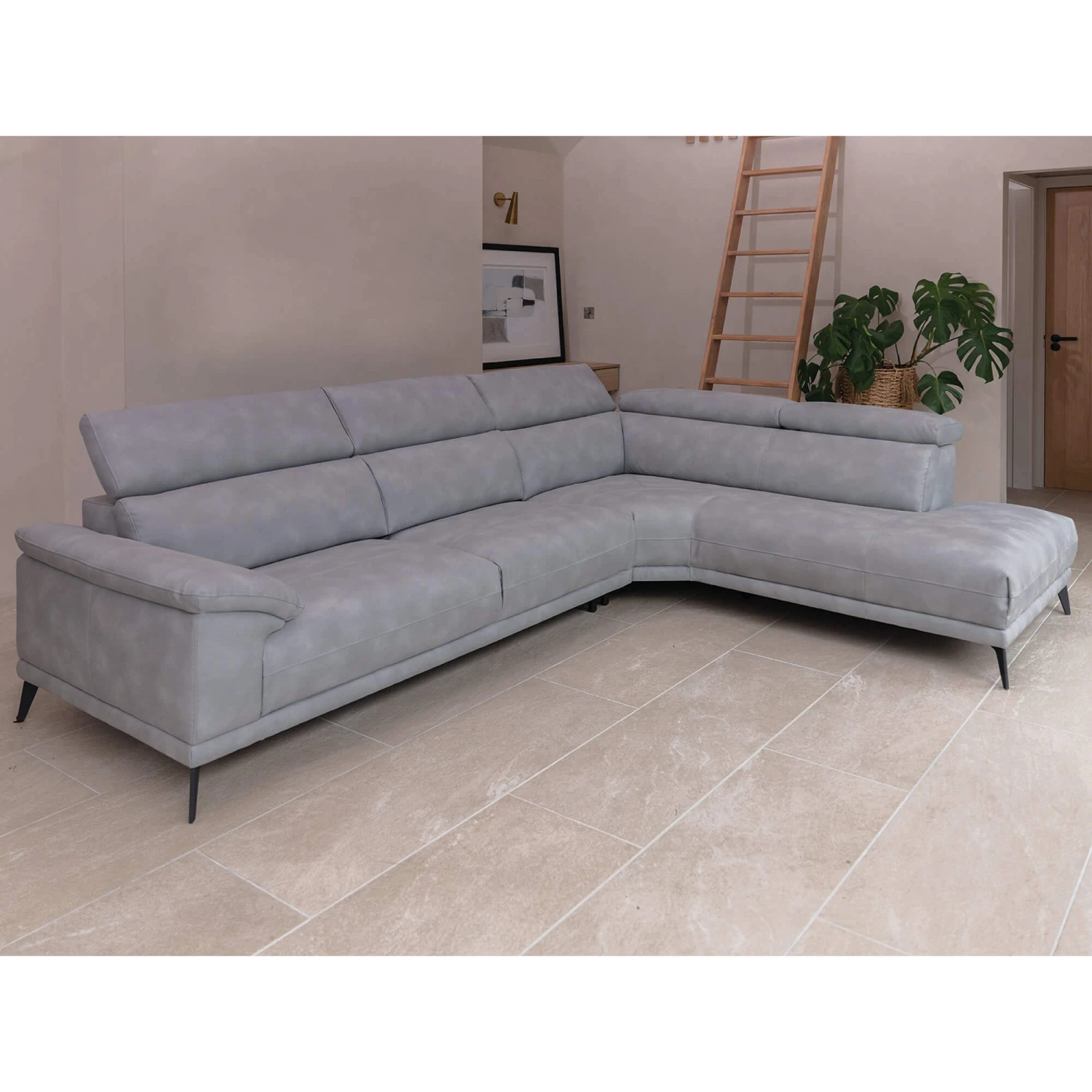 Casper Grey Fabric Corner Sofa (Right) 1 Casper Grey Fabric Corner Sofa (Right)