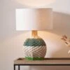Designers Guild Brera Emerald Green Small Rattan Table Lamp