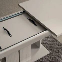 Caren High Gloss Pearl Line 196cm Extending Dining Table -Housing Units Furniture Store 9d0218ee74fd618369cbd9fc767a7cc1