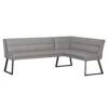 Deco Grey Faux Leather Corner Dining Bench (Left)