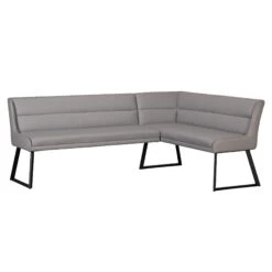 Deco Grey Faux Leather Corner Dining Bench (Left)
