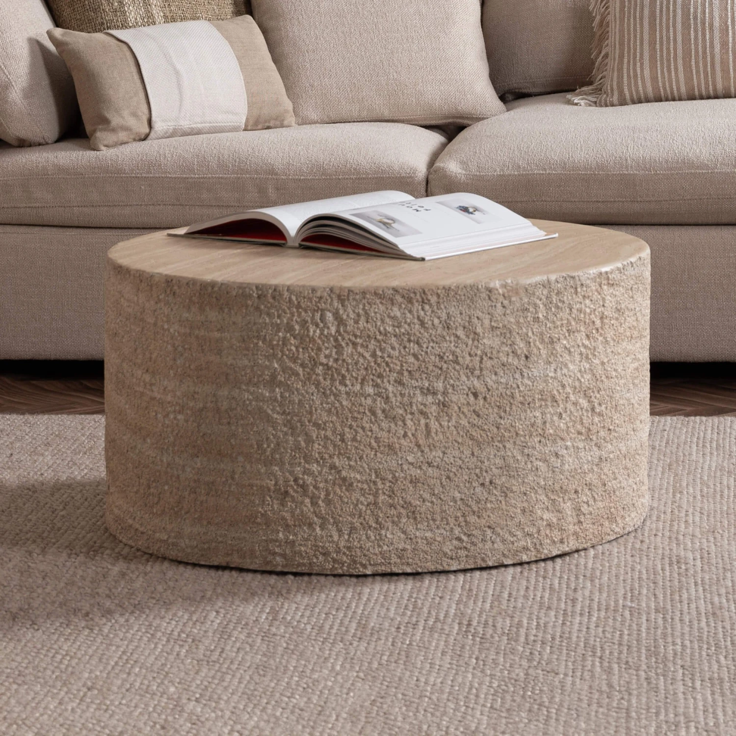 Glass House Miloa Round Textured Coffee Table 3 Glass House Miloa Round Textured Coffee Table - Image 3