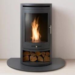 OKO Truncated Black Granite Stone Hearth