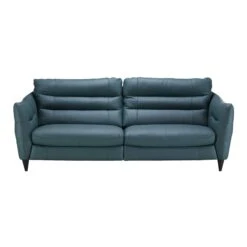 Carrera Teal Blue Leather 3 Seater Maxi Electric Recliner Sofa