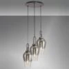 Hectar Pewter & Smoked Fade Glass 3 Light Pendant
