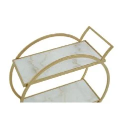 Allora 2 White Marble Tier Gold Drinks Trolley -Housing Units Furniture Store a1123abb6fc64276e60b9815d9de084b