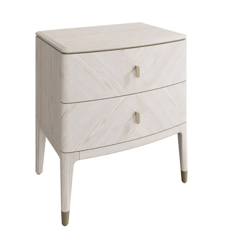 Davina Stone 2 Drawer Bedside Table With Gold Handles 2 Davina Stone 2 Drawer Bedside Table With Gold Handles - Image 2