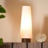 Howie Tall Conical Cream & Dark Wood 42cm Table Lamp