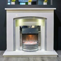 Rigola Grey & White Micro Marble Fire Surround