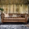 Balmoral Vintage Tabac Leather 3.5 Seater Sofa