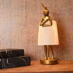 Gold Modest Rabbit 50cm Table Lamp With White Shade 21 Gold Modest Rabbit 50cm Table Lamp With White Shade -Housing Units Furniture Store a3e88a847108888563716f46b9728cf2