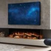 Evonic Halo 1500 Electric Fire HD Glass With British Woodland Logs