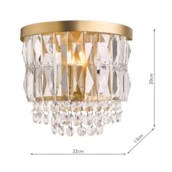 Laura Ashley Rhosill Matt Gold & Crystal Wall Light -Housing Units Furniture Store a4198dd3c77a11fd33e423fb046f16c4