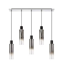 Chelsea Slim Satin Black & Smoked 5 Light Bar Pendant -Housing Units Furniture Store a44846dc01e537acbf5f41ed43b90ca2