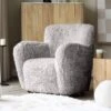 Joanna Dove Grey Faux Sheepskin Accent Chair