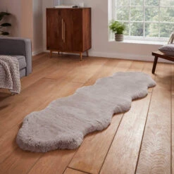 Super Teddy Silver Double Sheepskin Rug
