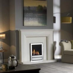Ravel Black Nickel High Efficiency Gas Fire With Chrome Trim