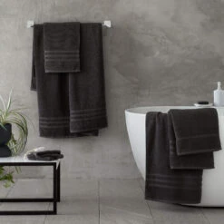 Zero Twist Charcoal Grey Bath Towel -Housing Units Furniture Store a5fee3d99a0e936947646566e7b203a0