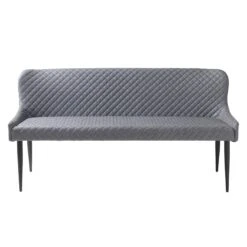 Toby Grey Faux Leather Dining Sofa Bench