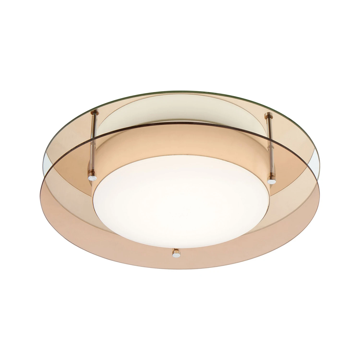 Button Amber & Mirror LED Flush Ceiling Light 2 Button Amber & Mirror LED Flush Ceiling Light - Image 2